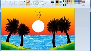 landscape scenery drawing in ms paint