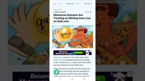 Metaverse Domains Are Trending as Minting Goes Live #cryptomash #ytshorts #cryptonews