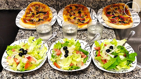 prosciutto pizza and salad · dialectical veganism of summer +10ME 002