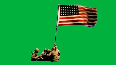 Green Screen – Raising the Flag on Iwo Jima – Slow Motion 4K