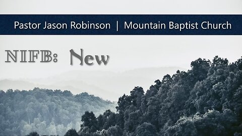 【 N.I.F.B. - New 】 Pastor Jason Robinson
