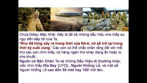 Đây là tất cả những dấu hiệu của Sự Ngự đến của Ta.. Giống Như trong ngày của Nô-ê. (Clare)