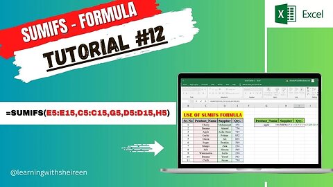 Excel SUMIFS Formula: Tutorial #12