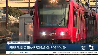 Free public transportation being made available for San Diego youth
