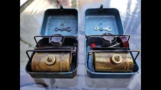 Optimus 8R camp stove. Primus 8R camp stove. Both are made in Sweden. A quick look and burn.