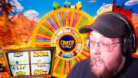 BIG MULTIPLIER WIN ON CRAZY TIME & 4X TOP SLOT COIN FLIP! (LIVE GAME SHOW)