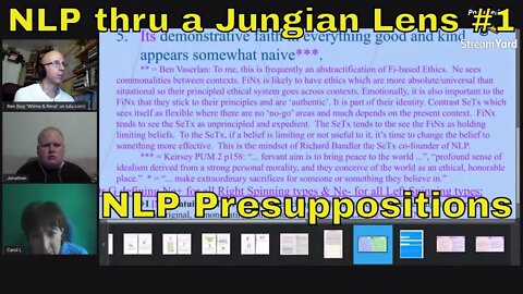 NLP thru a Jungian Lens #1: Presuppositions (with Carol Linden)