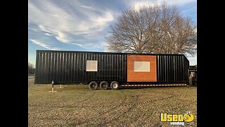 Custom New Build - 8' x 44' Food Concession Trailer with 24' Serving Kitchen & Bathroom + Solar