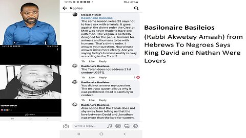 Basilonaire Basileios from Hebrews To Negroes Documentary Says King David and Nathan Were Lovers