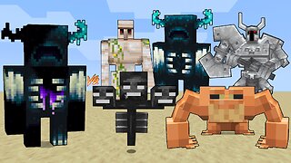 Infected Warden Vs Warden, Ferrous Wroughtnaut, Mutant Frog, Iron golem, Wither