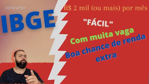 Concurso do IBGE : até 2 mil por mês, "fácil", muita vaga, boa chance de renda extra.