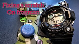 Casio GWF-1000 Frogman: Disassembly and fixing crystal scratch.