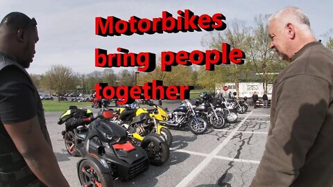 First Sunday Motorcycle Ride-In Ephrata Pennsylvania May 2022. close call with Mustang
