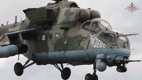 Russian Mi-35M helicopter crews in action. #russia #world #ukraine #battlefield