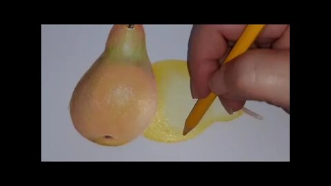 Como pintar pera 🍐 com lápis de cor escolar