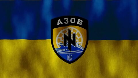 Azov Battlion Coat of Arms Waving (Азовський бойовий прапор)