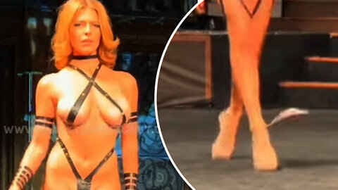 Duct tape bikini model suffers wardrobe malfunction on NYFW runway