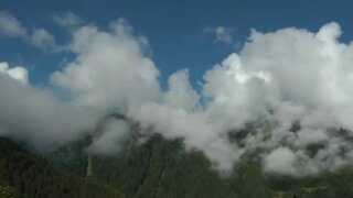 Alps; clouds over peaks time lapse