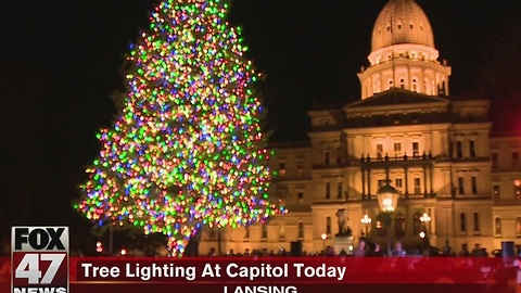 Lansing celebrates tree lighting at Capitol