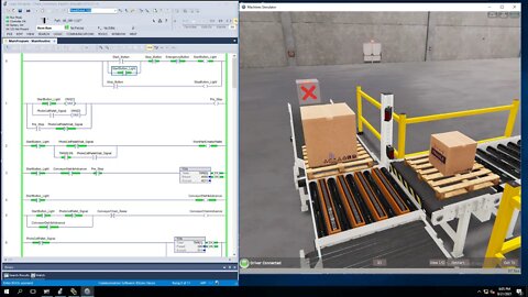 EasyPLC Machine Simulator 02 Chain Conveyor Using Studio 5000 Rslinx OPC