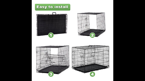 Review Pet Dog Crate, 364248 Inches Large Dog Cage Metal Double Door Folding Metal Dog Kennel...