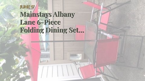 Mainstays Albany Lane 6-Piece Folding Dining Set (Includes Dining table, Folding chairs and Umb...