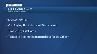 BBB warning about gift card scams