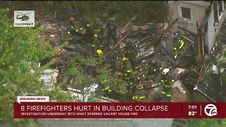 Firefighters injured, at least one pulled from rubble of Detroit house