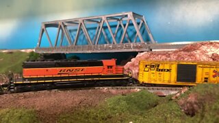 N Scale rural crossing scene