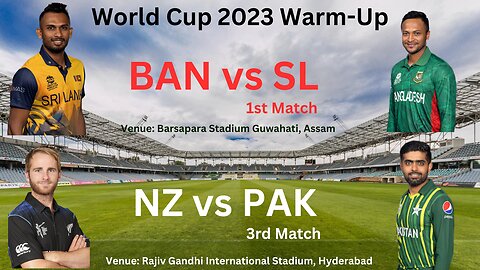 NZ vs PAK 3rd Match BAN vs SL 1st Match ICC World Cup 2023 WARM UP Match | Live Score #subscribe