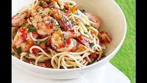 Butter Garlic Shrimp Pasta Recipe | Prawn Pasta