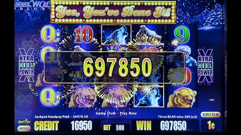 JUST UNDER $7,000.00 WIN ON TIMBERWOLF DELUXE
