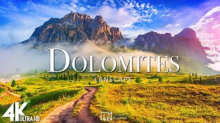 FLYING OVER DOLOMITES 4K Video UHD - Calming Music With Beautiful Nature Film For Relaxation On TV