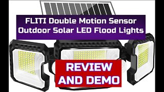 Awesome FLITI Double Motion Sensor Outdoor Solar Flood Lights 2022 Upgraded