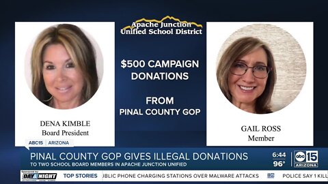 Pinal County GOP gives illegal campaign donations to Apache Junction School board members