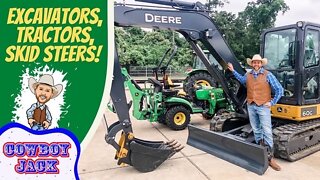 Excavators, Tractors, and Skid Steers | Cowboy Jack | Videos for Kids