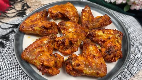 Chicken Tikka Wings Recipe • Baked Chicken Wings Recipe • Oven Chicken Wings Recipe • Baked Wings