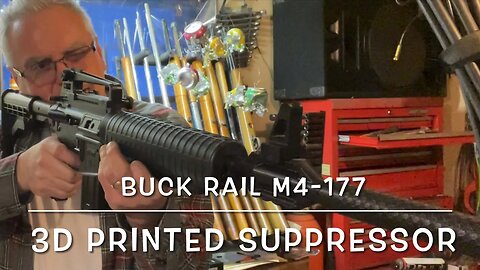 Buck Rail airgun suppressor and mount for Crosman M4-177 multi pump pellet rifle full review!