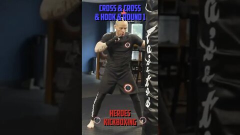 Heroes Training Center | Kickboxing & MMA "How To Double Up" Cross & Cross & Hook & Round 1 #Shorts