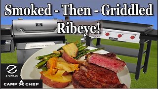 Reverse Sear Ribeye Steaks - Hickory Smoked then Seared on the Griddle! #zgrills #Griddle