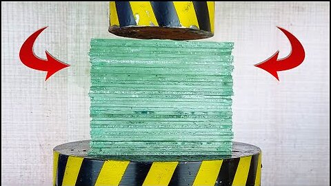 HYDRAULIC PRESS 100 TON vs 50 Sheets of Glass