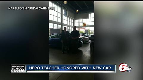 Carmel car dealer presents Jason Seaman with car, will donate $25 from every sale to Ella Whistler