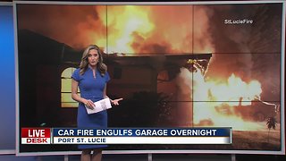 Car fire spreads to home in Port St. Lucie