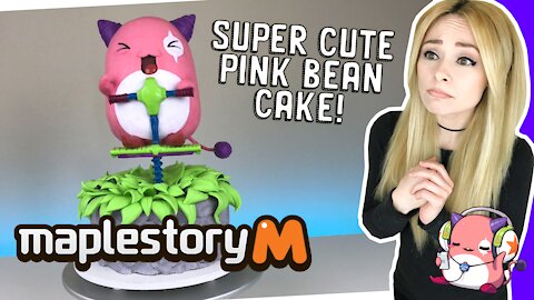 Making an ADORABLE Pink Bean Birthday CAKE from MAPLESTORY M