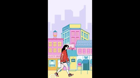 shorts shortsbetter animation girl walkthrough the city street market shops colorful 2danimation