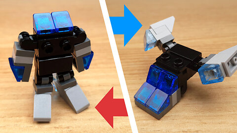 Fighter jet to robot mini LEGO brick transformer tutorial & stop motion animation