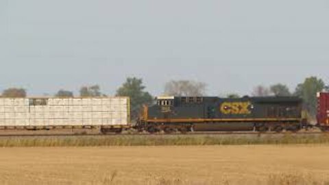 CSX Q368 Manifest Mixed Freight Train with DPU from Bascom, Ohio October 10, 2020
