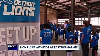 Lions Eric Ebron, Theo Riddick, Glover Quin spend day with second graders at Eastern Market