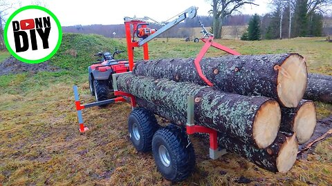 ATV 12 V Winch Powered Timber Trailer CRANE BUILD