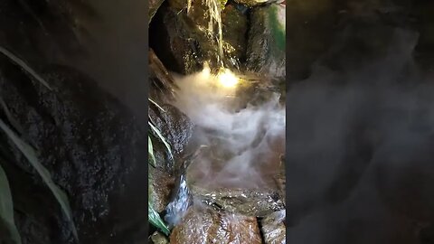 Water fogger on pond waterfall (pretty cool) #shorts